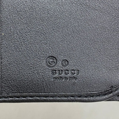 Gucci Long Wallet Micro Guccissima 449245 Leather Black Men's
