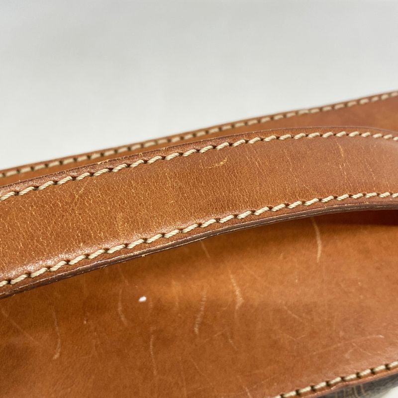 Celine Vanity Bag Macadam PVC Brown Gold Hardware Women