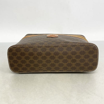 Celine Vanity Bag Macadam PVC Brown Gold Hardware Women