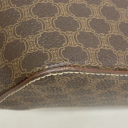 Celine Vanity Bag Macadam PVC Brown Gold Hardware Women