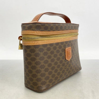 Celine Vanity Bag Macadam PVC Brown Gold Hardware Women