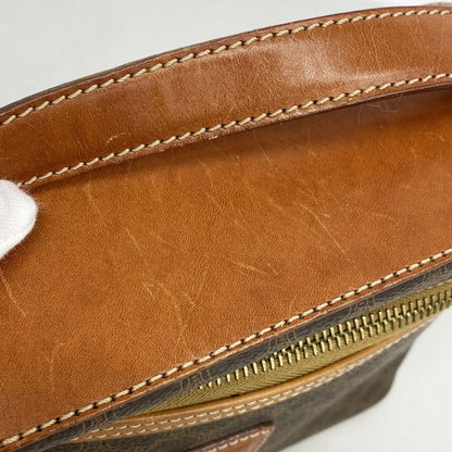 Celine Vanity Bag Macadam PVC Brown Gold Hardware Women