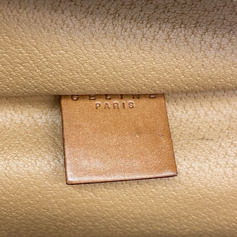 Celine Vanity Bag Macadam PVC Brown Gold Hardware Women