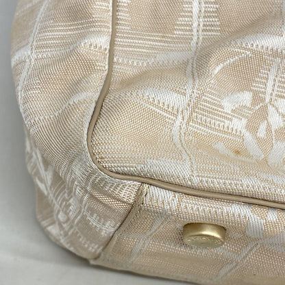 Chanel Tote New Travel Nylon Beige Gold Hardware Women's