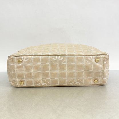 Chanel Tote New Travel Nylon Beige Gold Hardware Women's