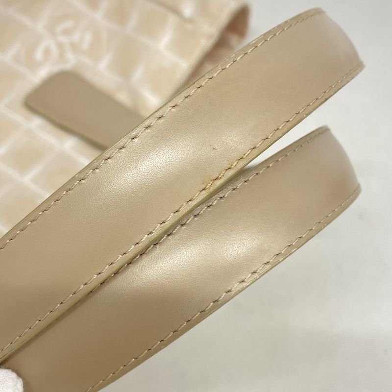 Chanel Tote New Travel Nylon Beige Gold Hardware Women's