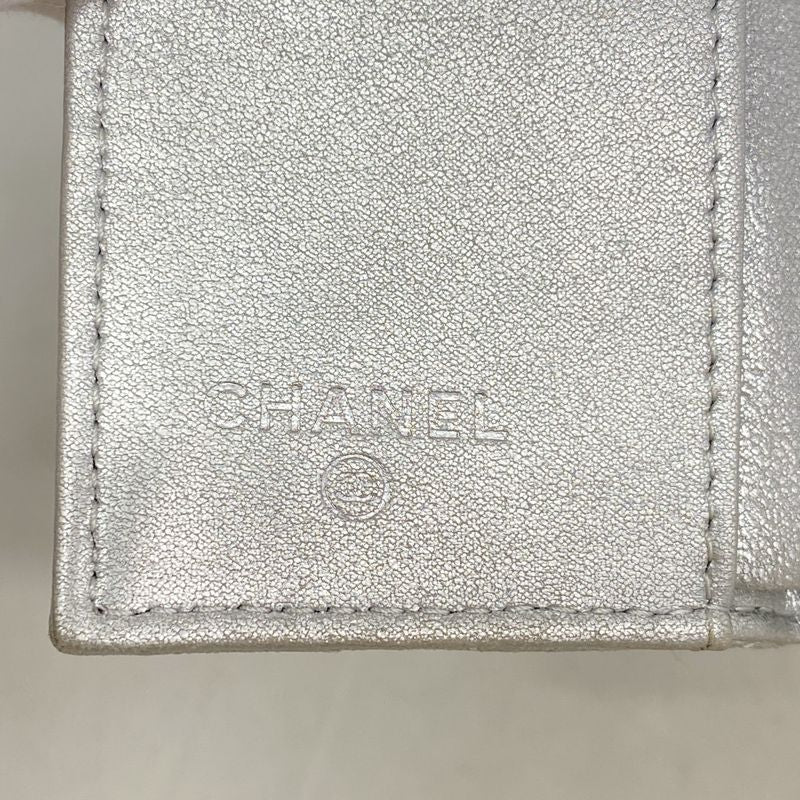 Chanel Trifold Wallet Matelasse Lambskin Silver Hardware Women
