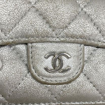 Chanel Trifold Wallet Matelasse Lambskin Silver Hardware Women