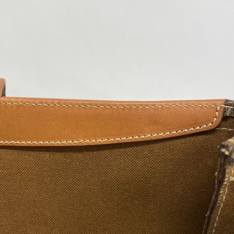Celine Tote Bag Macadam PVC Brown Gold Hardware Women's