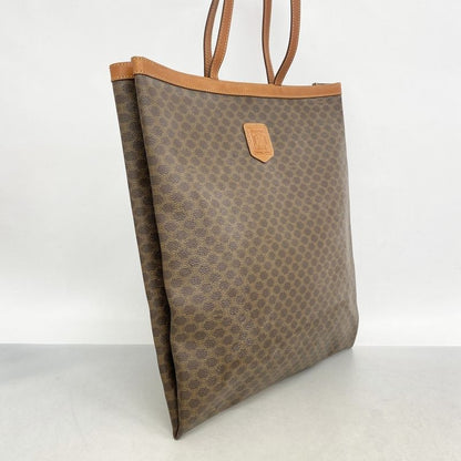 Celine Tote Bag Macadam PVC Brown Gold Hardware Women's