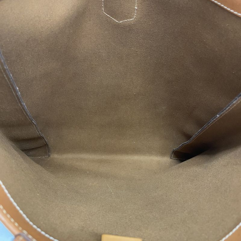 Celine Tote Bag Macadam PVC Brown Gold Hardware Women's