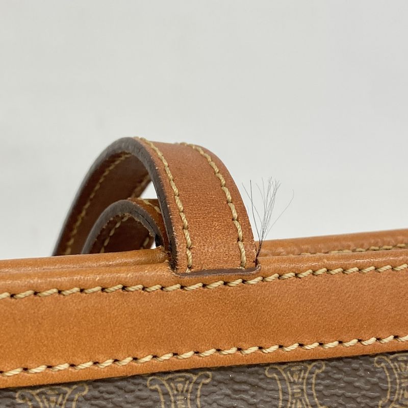 Celine Tote Bag Macadam PVC Brown Gold Hardware Women's