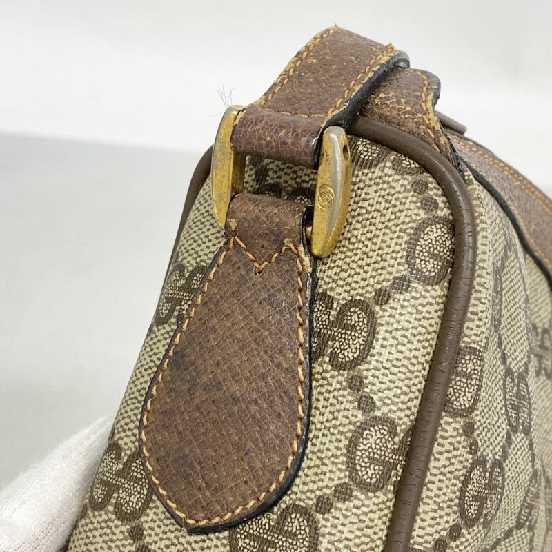 Gucci Shoulder Bag GG Canvas Sherry Line 89 02 018 PVC Brown Gold Hardware Women