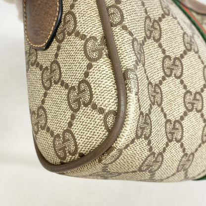 Gucci Shoulder Bag GG Canvas Sherry Line 89 02 018 PVC Brown Gold Hardware Women