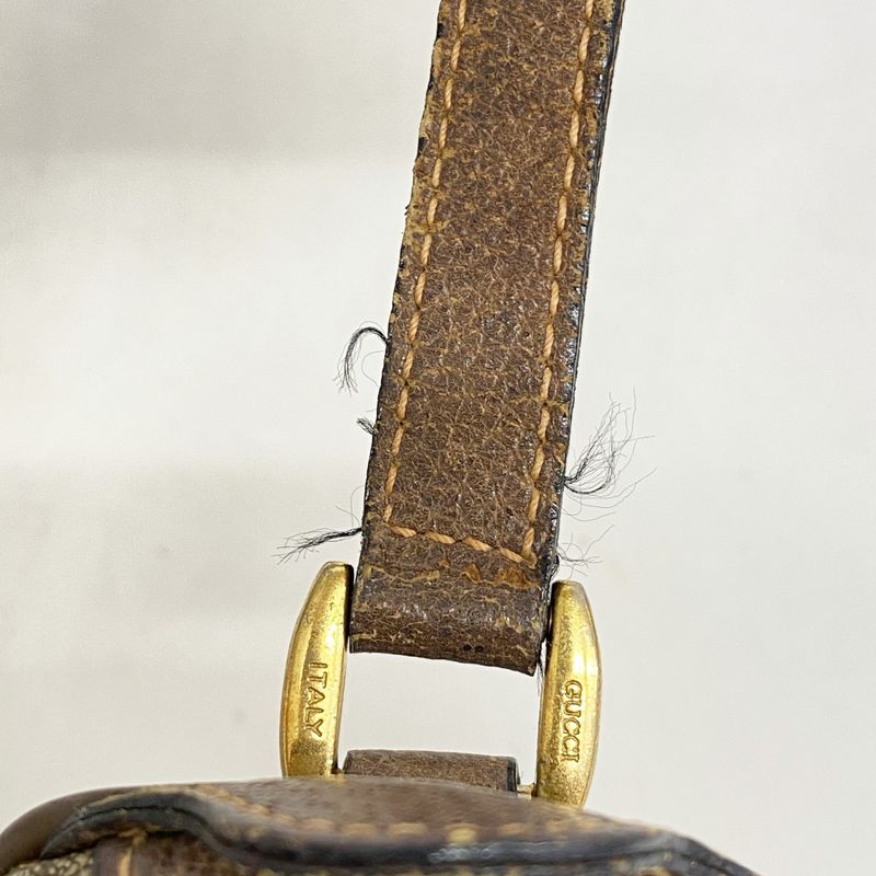 Gucci Shoulder Bag GG Canvas Sherry Line 89 02 018 PVC Brown Gold Hardware Women