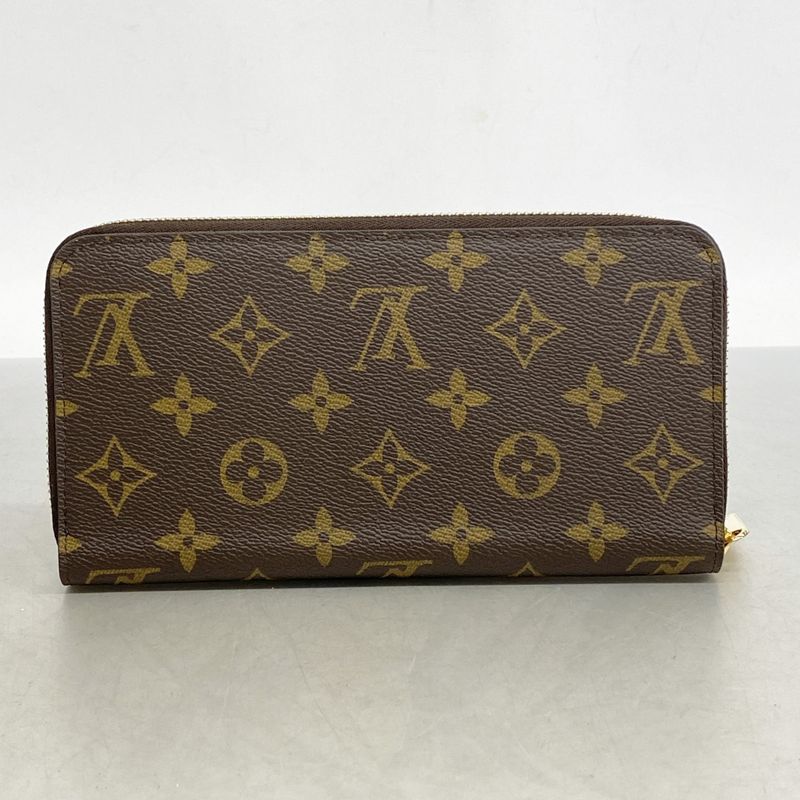 Louis Vuitton Long Wallet Monogram Zippy Wallet M42616 Brown Men Women Unisex