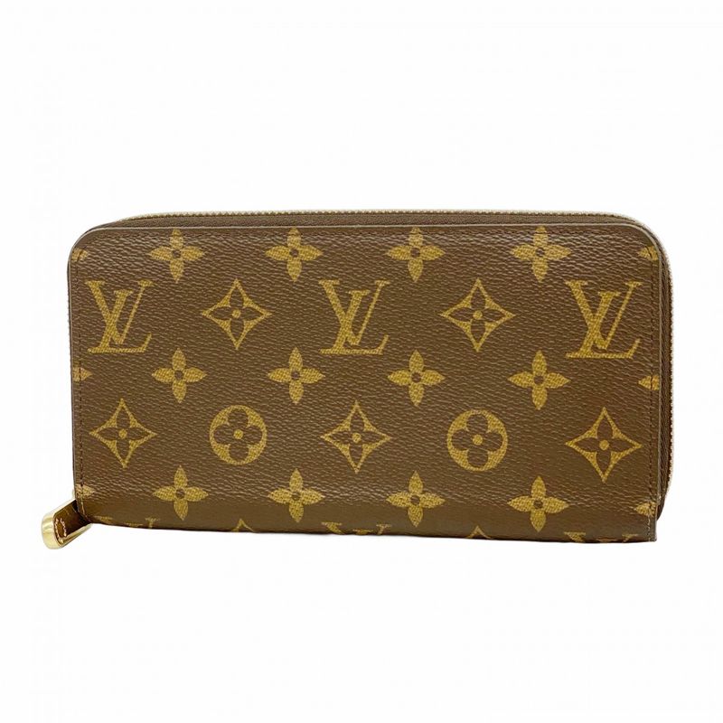Louis Vuitton Long Wallet Monogram Zippy Wallet M41895 Brown Fuchsia Women