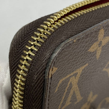 Louis Vuitton Long Wallet Monogram Zippy Wallet M41895 Brown Fuchsia Women