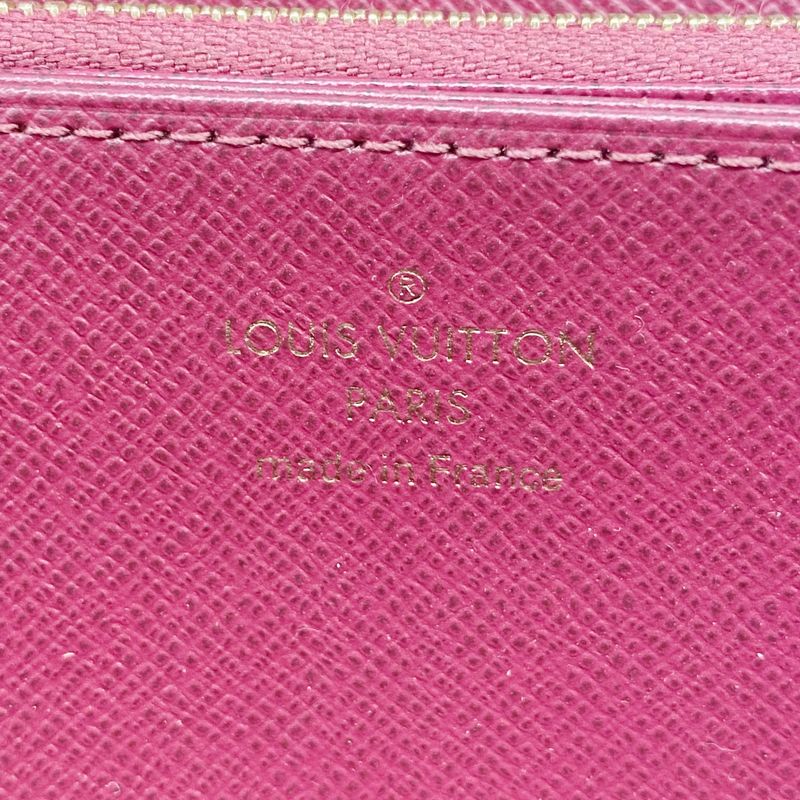 Louis Vuitton Long Wallet Monogram Zippy Wallet M41895 Brown Fuchsia Women