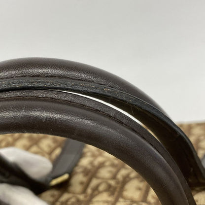 Christian Dior Handbag Trotter Canvas Brown Gold Hardware Women