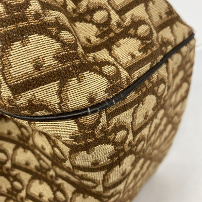Christian Dior Boston Bag Trotter Canvas Brown Gold Hardware Men Women Unisex