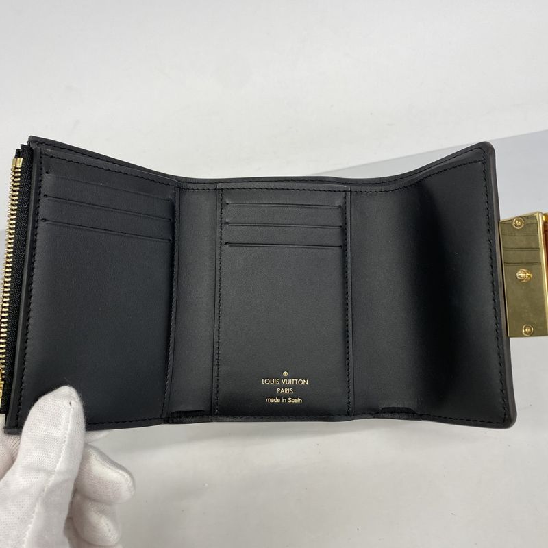 Louis Vuitton Monogram Reverse Portefeuille Dauphine Compact M68725 Brown Ladies