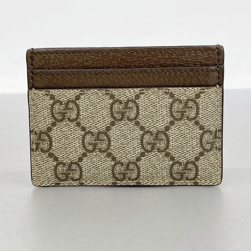 Gucci Card Case Ophidia 523159 PVC Brown Gold Hardware Men Ladies Unisex