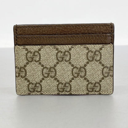 Gucci Card Case Ophidia 523159 PVC Brown Gold Hardware Men Ladies Unisex