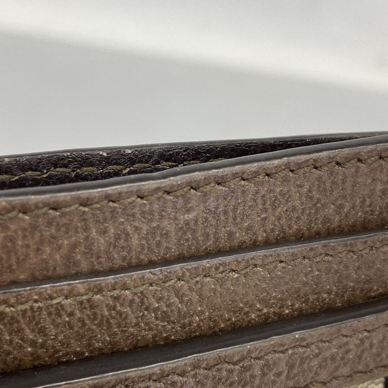 Gucci Card Case Ophidia 523159 PVC Brown Gold Hardware Men Ladies Unisex