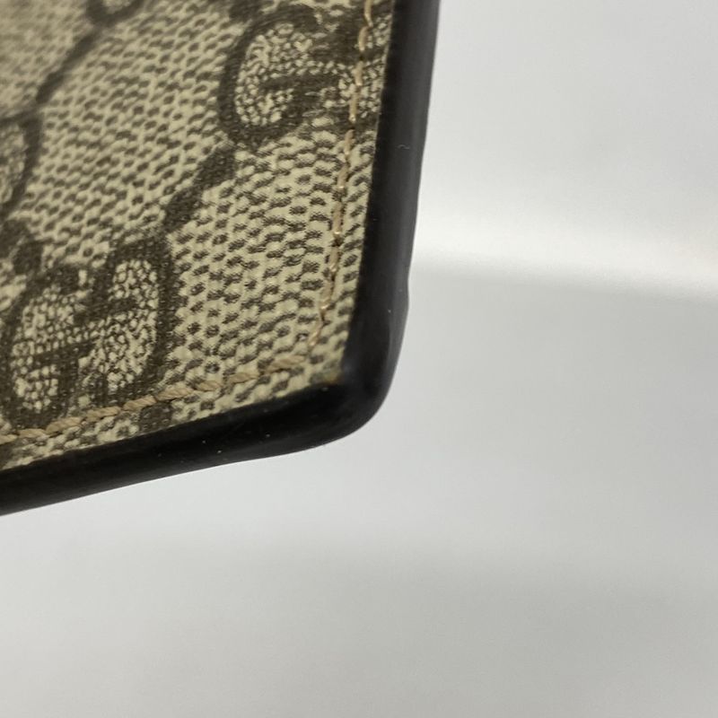 Gucci Card Case Ophidia 523159 PVC Brown Gold Hardware Men Ladies Unisex