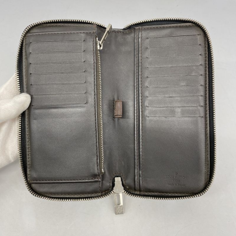 Louis Vuitton Damier Jaean Portefeuille Long Wallet Ronzippe M93546 Noir Black