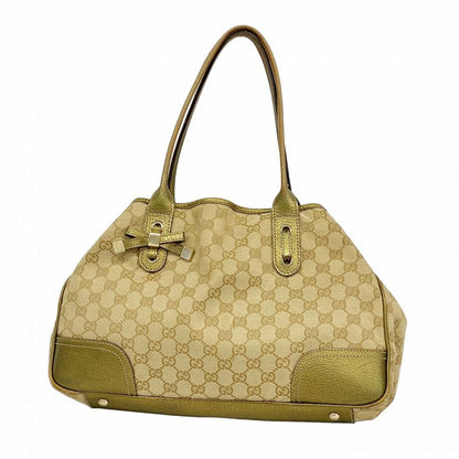 Gucci Tote Bag GG Canvas Princy 163805 Canvas Brown Gold Hardware Women's
