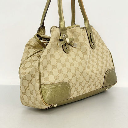 Gucci Tote Bag GG Canvas Princy 163805 Canvas Brown Gold Hardware Women's