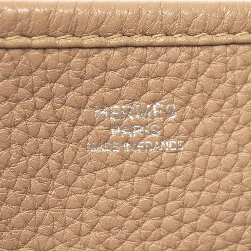 Hermes Shoulder Bag Evelyn 3PM Taurillon Clemence Tortiere Gray Silver Hardware