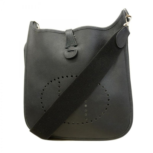 Hermes Shoulder Bag Evelyn 2PM Vaux Epson Black Silver Hardware □J Engraved