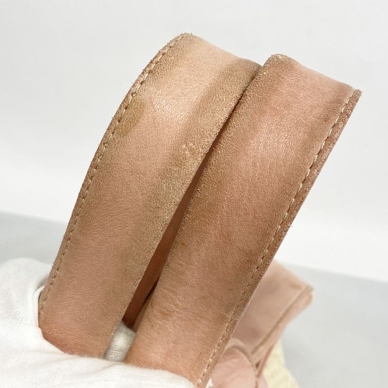 Chanel Tote Bag Canvas Leather Beige Pink Silver Hardware Women's