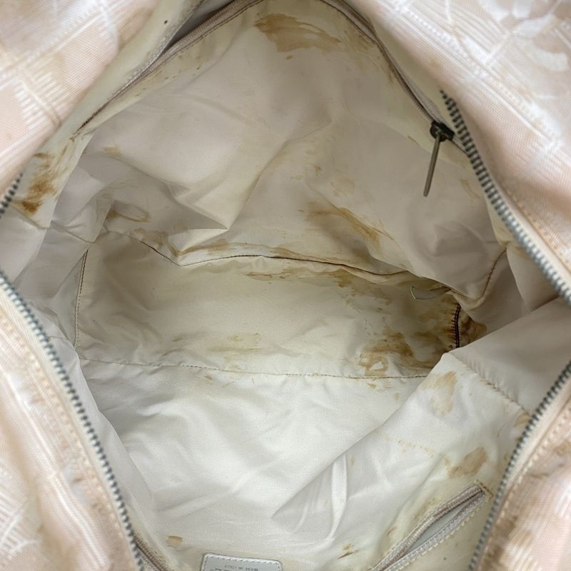 Chanel Tote New Travel Nylon Beige Silver Hardware Women's