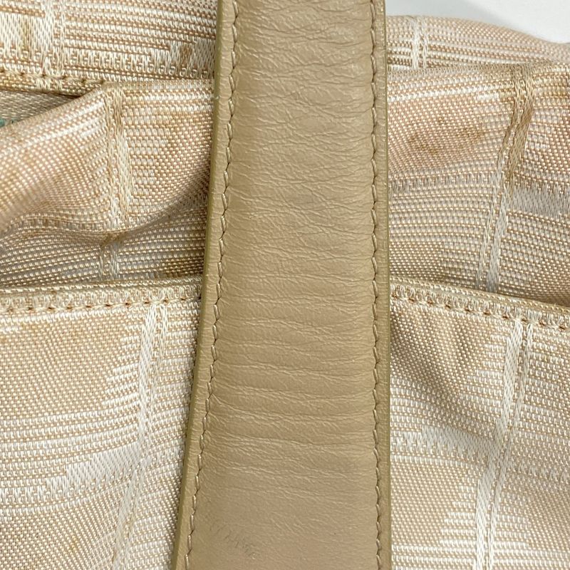 Chanel Tote New Travel Nylon Beige Silver Hardware Women's