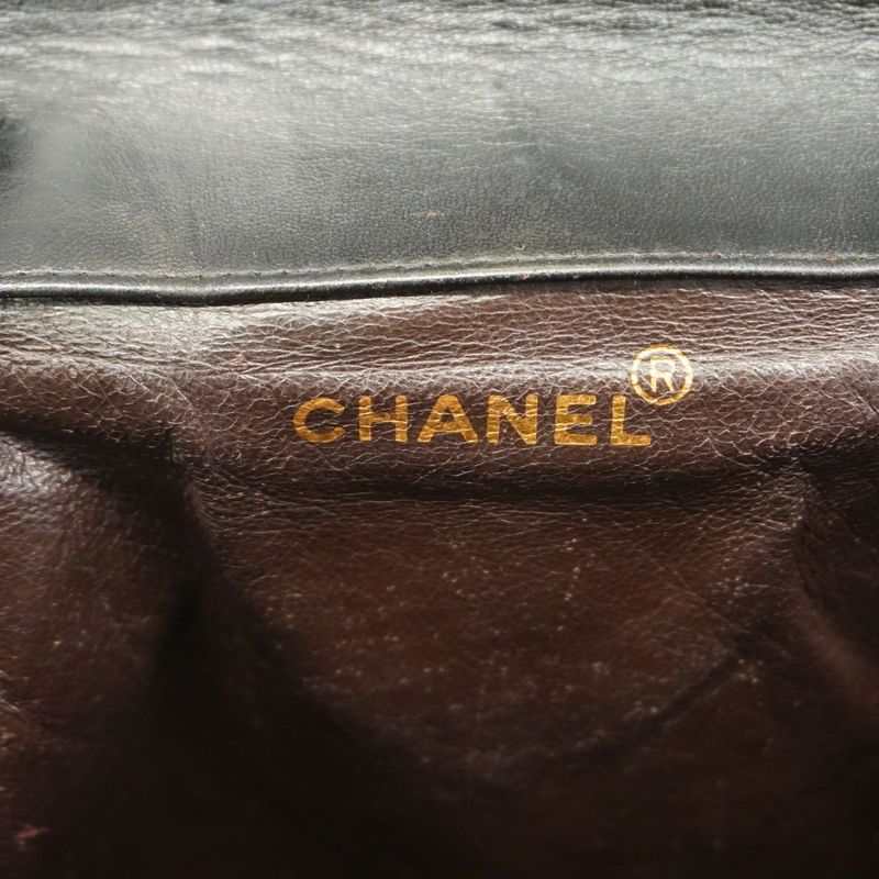 Chanel Backpack Daypack Matelasse Lambskin Black Gold Hardware Women