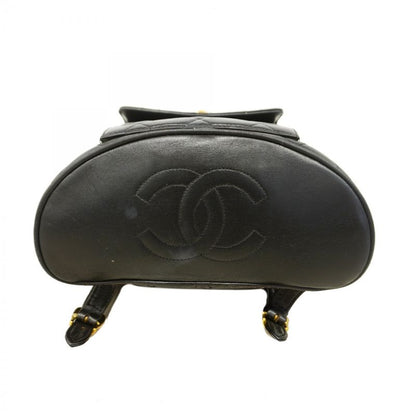 Chanel Backpack Daypack Matelasse Lambskin Black Gold Hardware Women