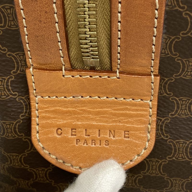 Celine Handbag Macadam PVC Brown Gold Hardware Women