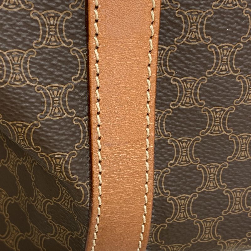 Celine Handbag Macadam PVC Brown Gold Hardware Women