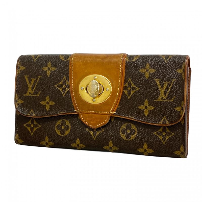 Louis Vuitton Long Wallet Monogram Portefeuille Boissy M63220 Brown Ladies