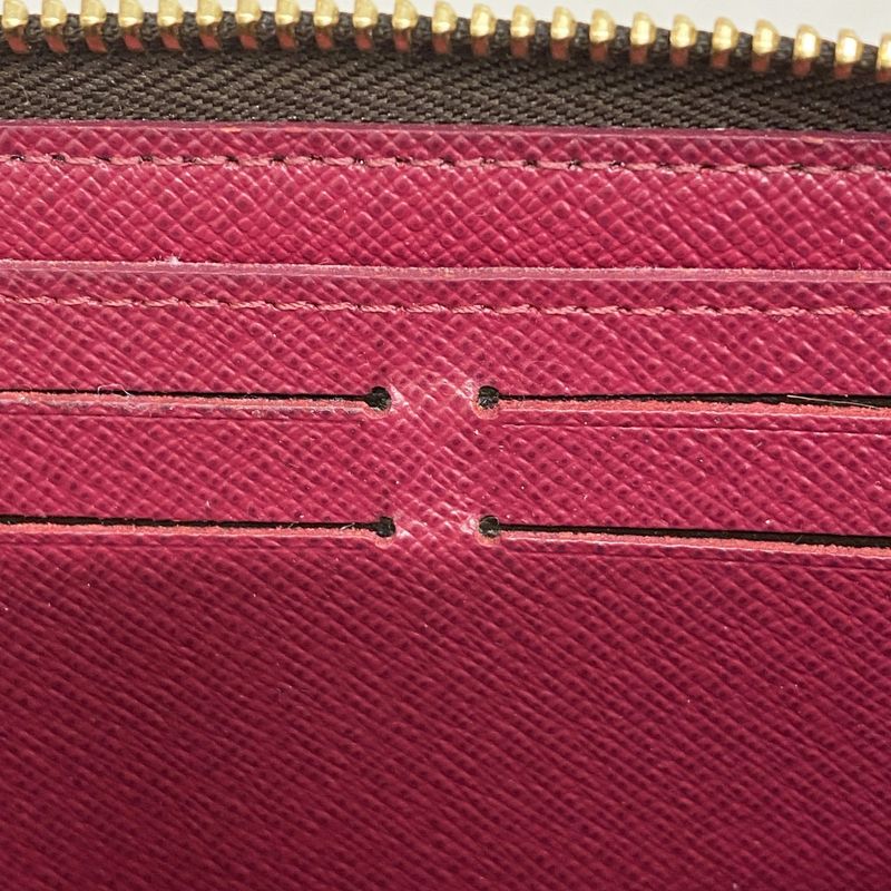 Louis Vuitton Long Wallet Monogram Portefeuille Clemence M60742 Fuchsia Ladies