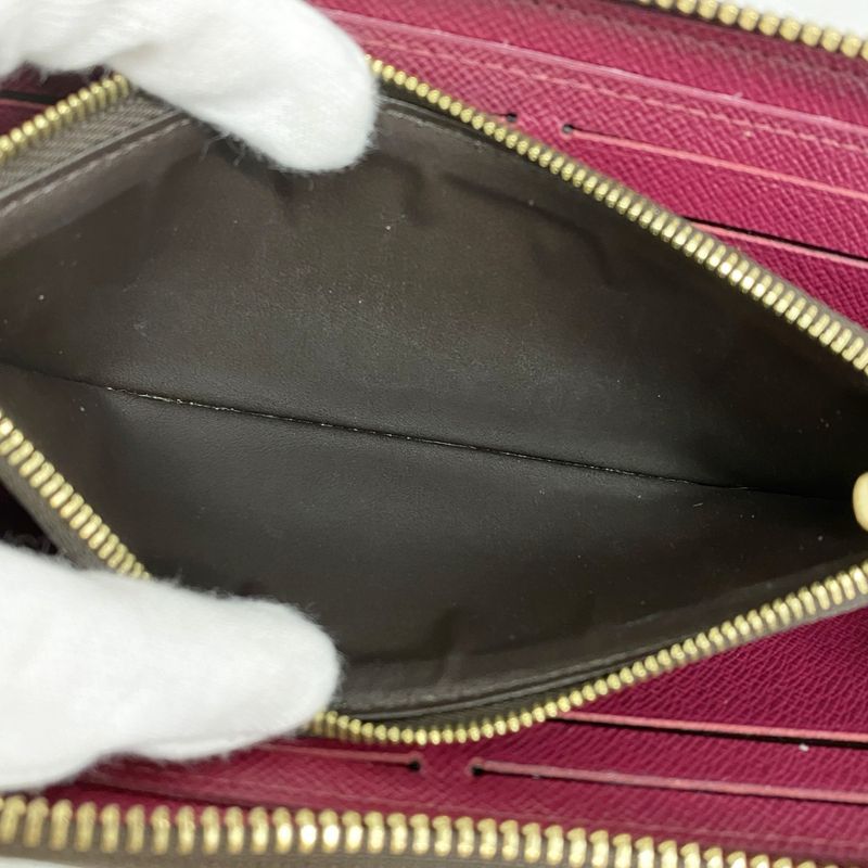 Louis Vuitton Long Wallet Monogram Portefeuille Clemence M60742 Fuchsia Ladies