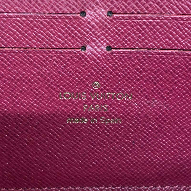 Louis Vuitton Long Wallet Monogram Portefeuille Clemence M60742 Fuchsia Ladies