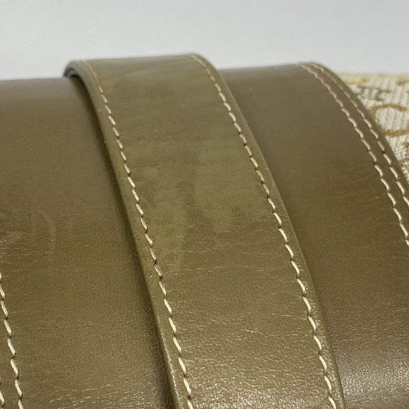 Celine Handbag C Macadam Canvas Khaki Brown Silver Hardware Women