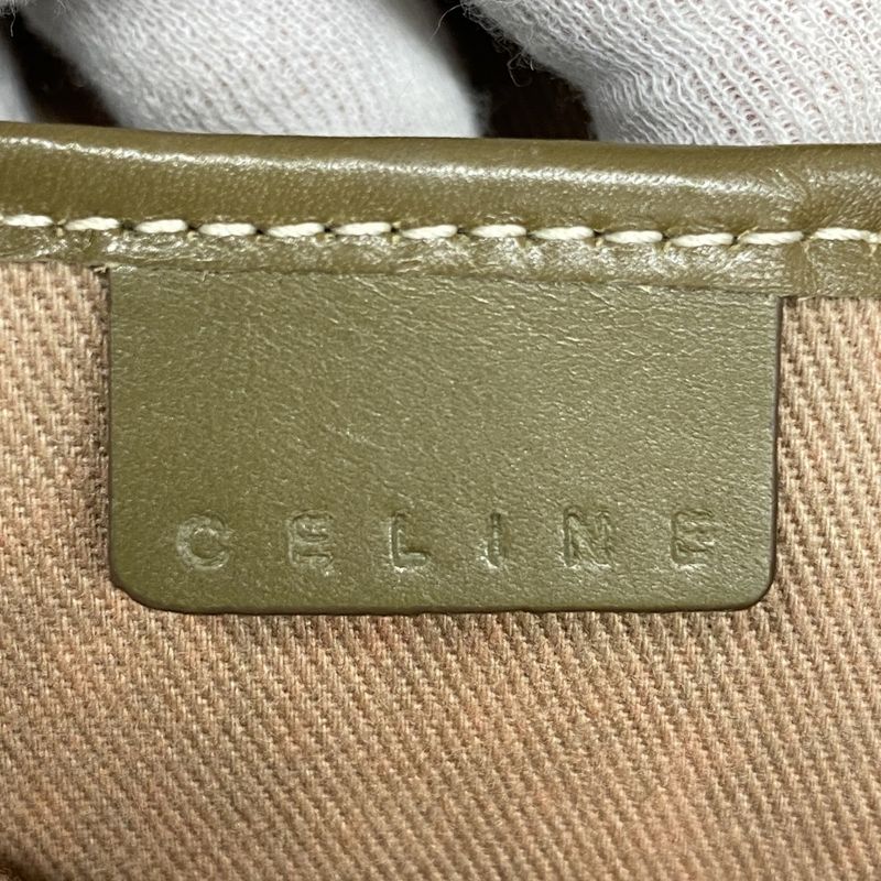 Celine Handbag C Macadam Canvas Khaki Brown Silver Hardware Women