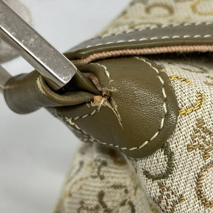 Celine Handbag C Macadam Canvas Khaki Brown Silver Hardware Women