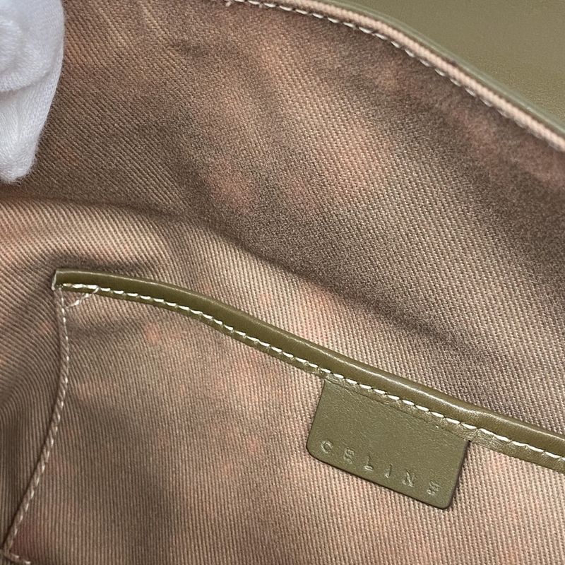 Celine Handbag C Macadam Canvas Khaki Brown Silver Hardware Women